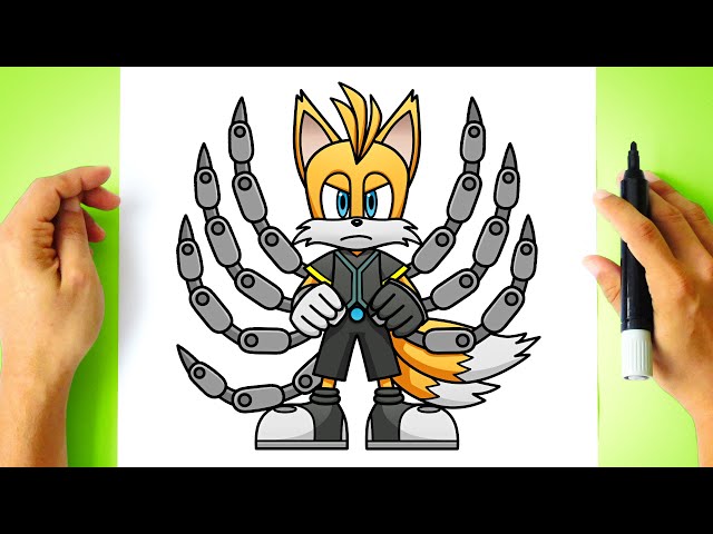 COMO DESENHAR O TAILS NINE DE SONIC PRIME SERIE NETFLIX - PASSO A