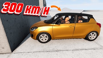 Suzuki Swift Vs Wall 300 Km/h - BeamNG Drive - Crash Test | BeamNGPump #26 #satisfying #crashtest