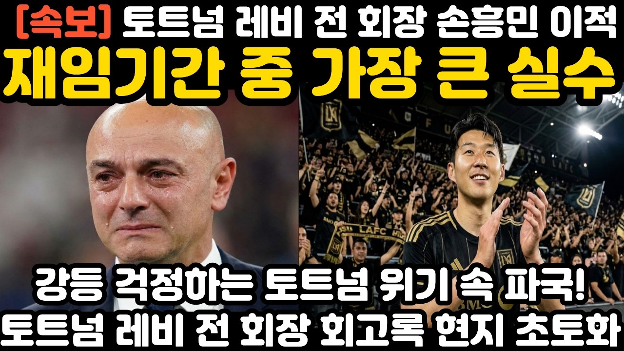 '재임기간 중 가장 큰 실수' 토트넘 레비 전 회장 손흥민 회고록 현지 난리 난 상황
