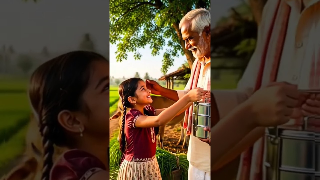 The Love Between a Grandfather and Granddaughter ❤️ | Village Life Story #viralvideo #shorts #trend