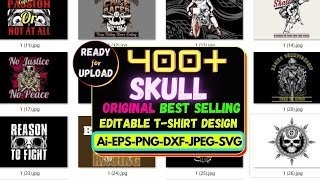 400+ New Hot Editable Skull T shirt Design Bundle 2021