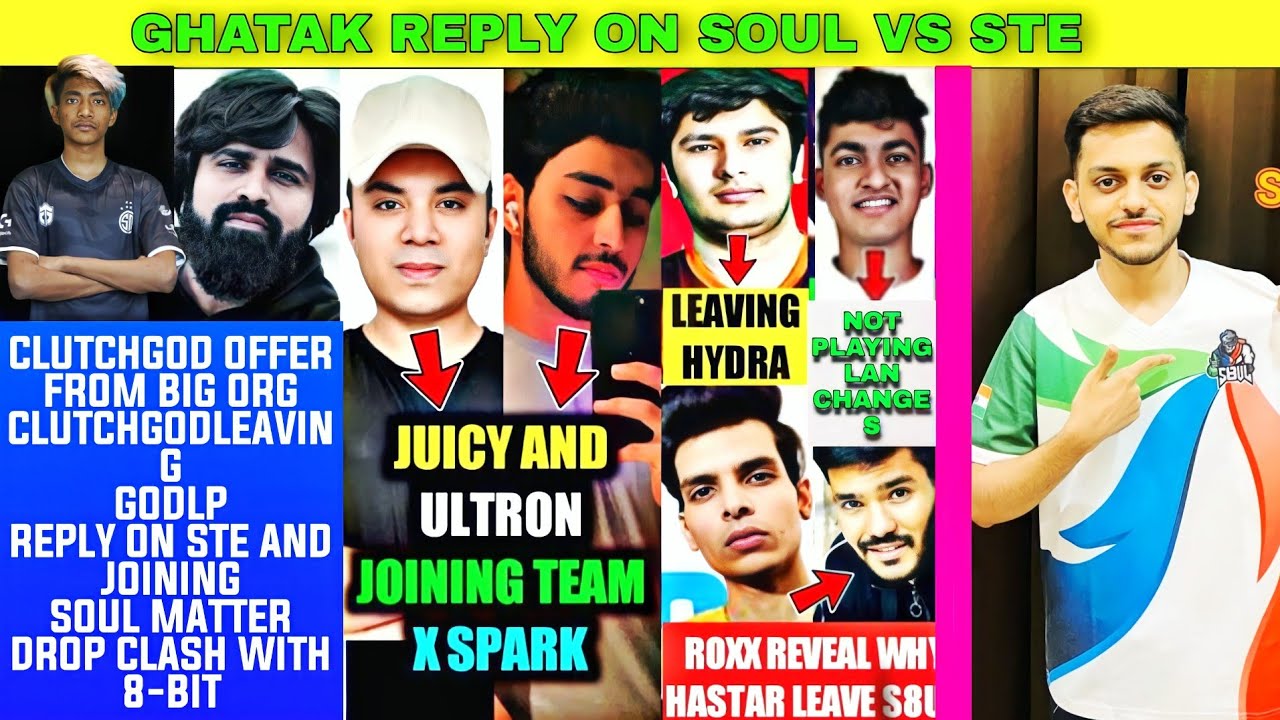 GHATAK REPLY ON SOUL VS STE MATTER 😱CLUTCHGOD POCHED BY XYZ ORG? GHATAK REPLY ON DROP CLASH||
