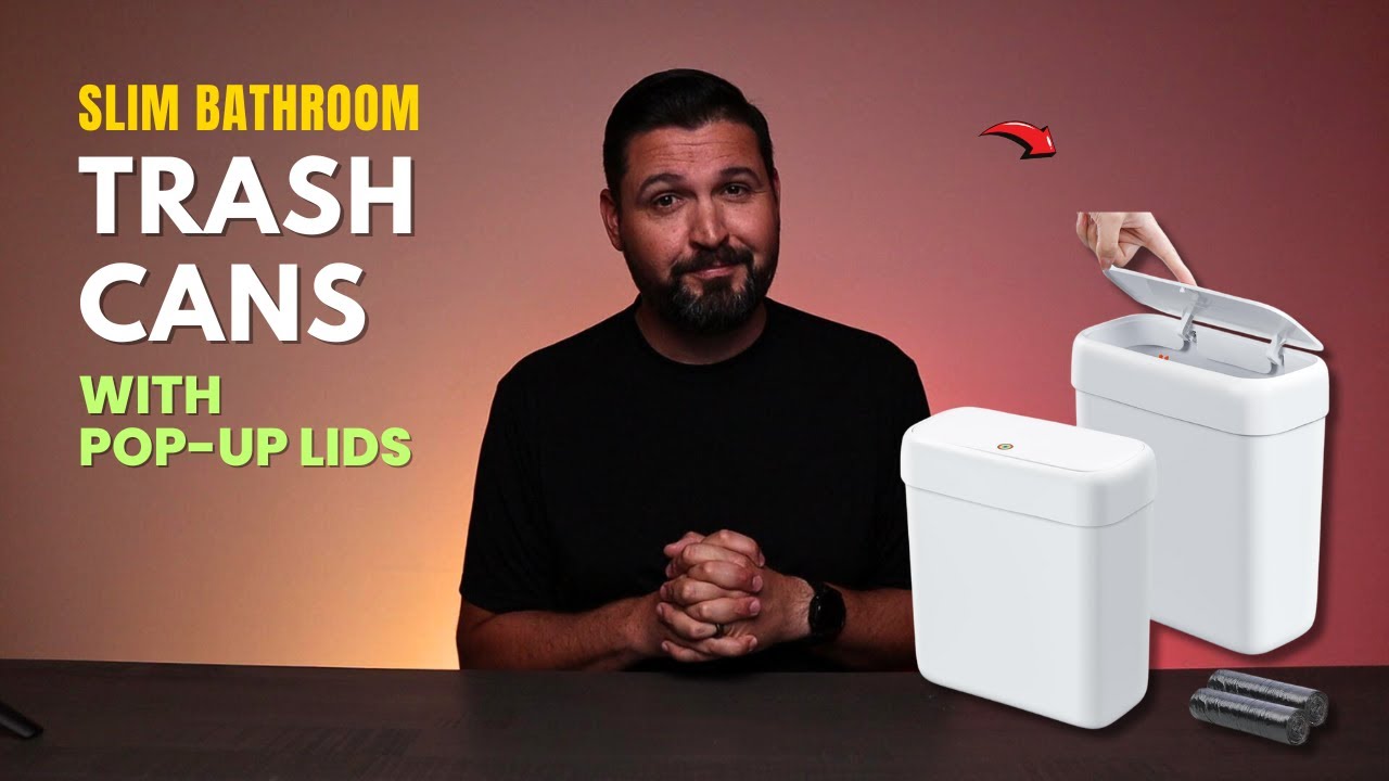 Узкие мусорные ведра для ванной комнаты с откидными крышками