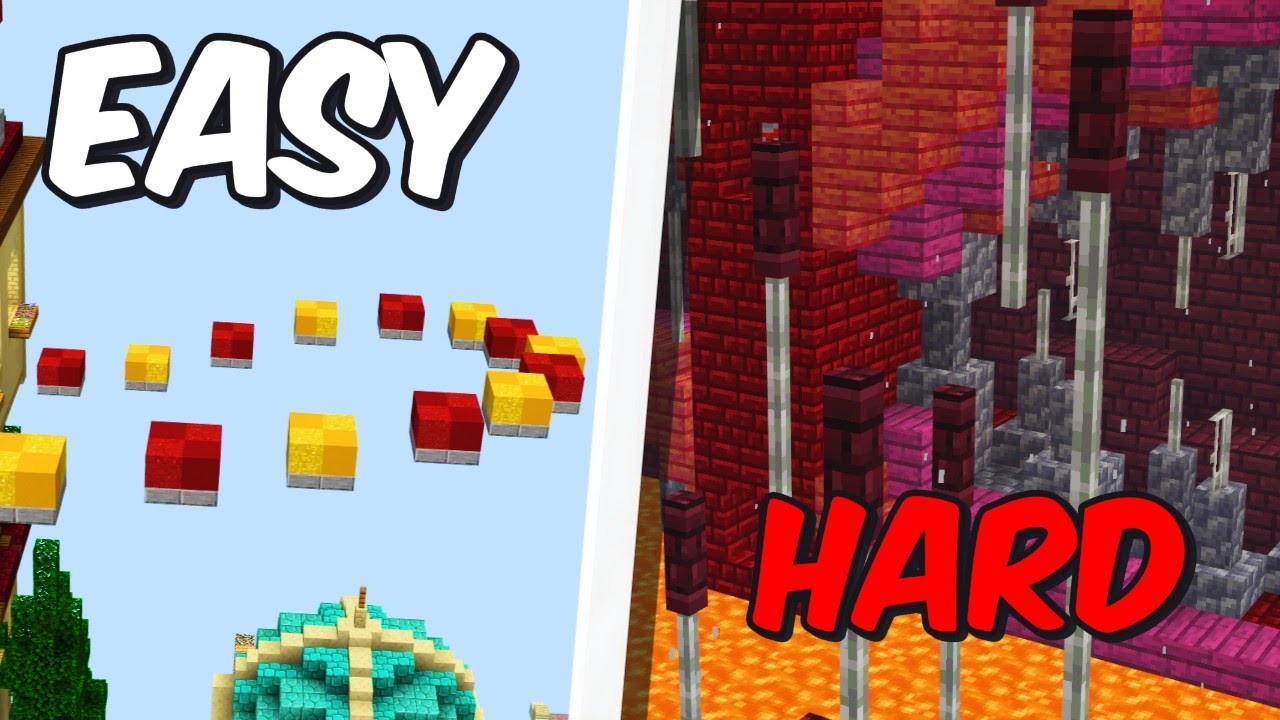 Minecraft's EASIEST Parkour Vs. HARDEST - YouTube