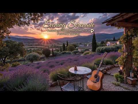 Calm Guitar Melodies | Rustic Terrace at Dusk - Relaxing Music for Stress Relief and Peace