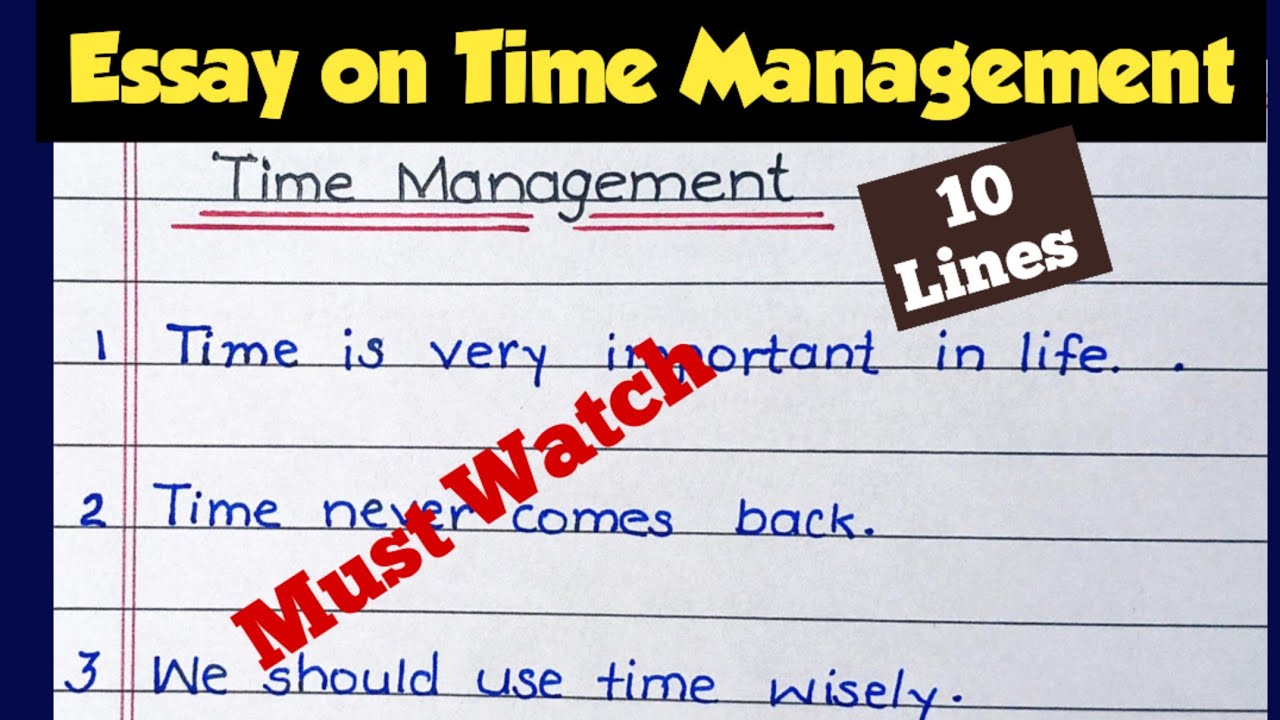 10 Lines Essay on Time Management|English Essay|Essay on Importance of Time 