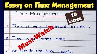 10 Lines Essay on Time Management|English Essay|Essay on Importance of Time #timemanagement
