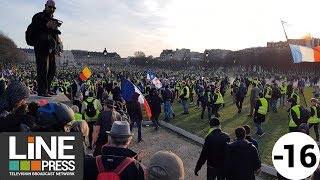 Gilets jaunes Acte 14  Des milliers de personnes, des incidents / Paris  France 16 février 2019