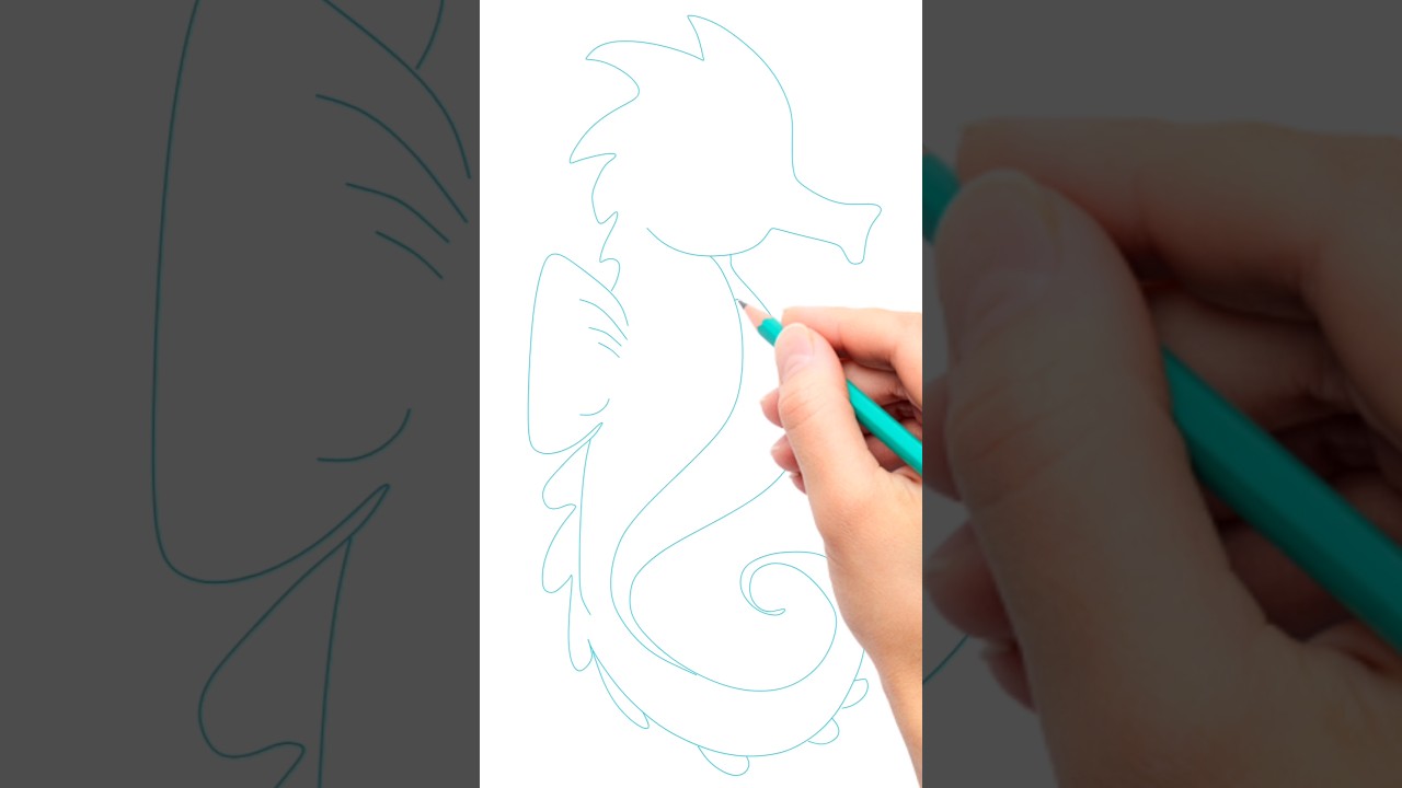 Under the Sea Drawing Beauty of Seahorse Sketch Ocean Animal Art 