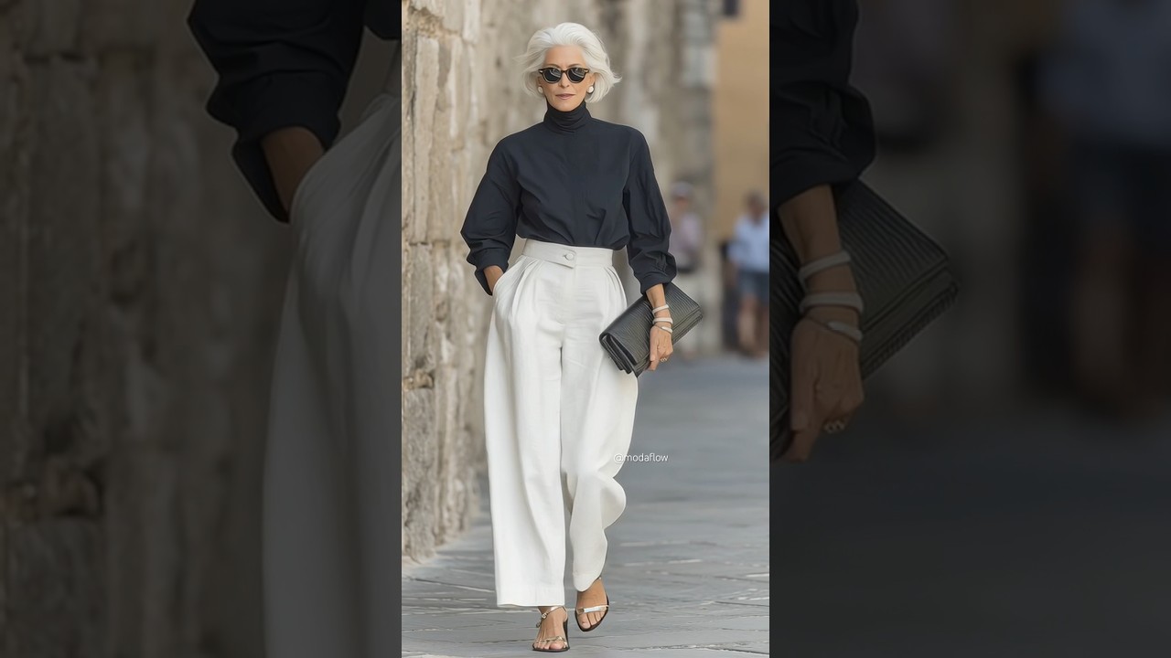 Ageless Over 60 Style Along the French Riviera 🌊 #over60style  #maturefashion #coastalelegance