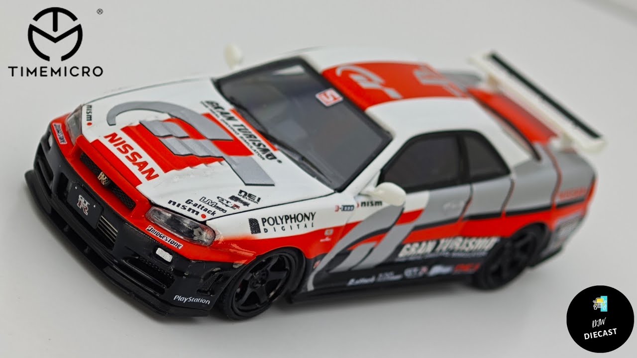 Nissan Skyline GT-R R34 Gran Turismo by Time Micro 1/64 | UNBOXING