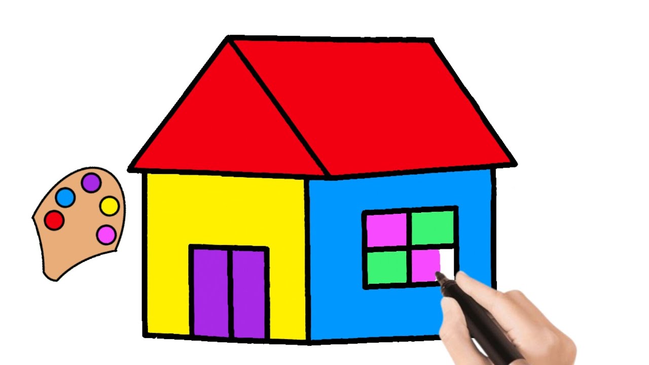 How to draw a house । Ghar ki drawing lagao 