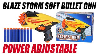 UNBOXING - Blaze Sorm Shooting power adjustable soft bullet toy gun screenshot 4