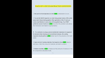 NACE CIP 1 CBT Exam Questions and Answers 2022 2023 Verified Answers