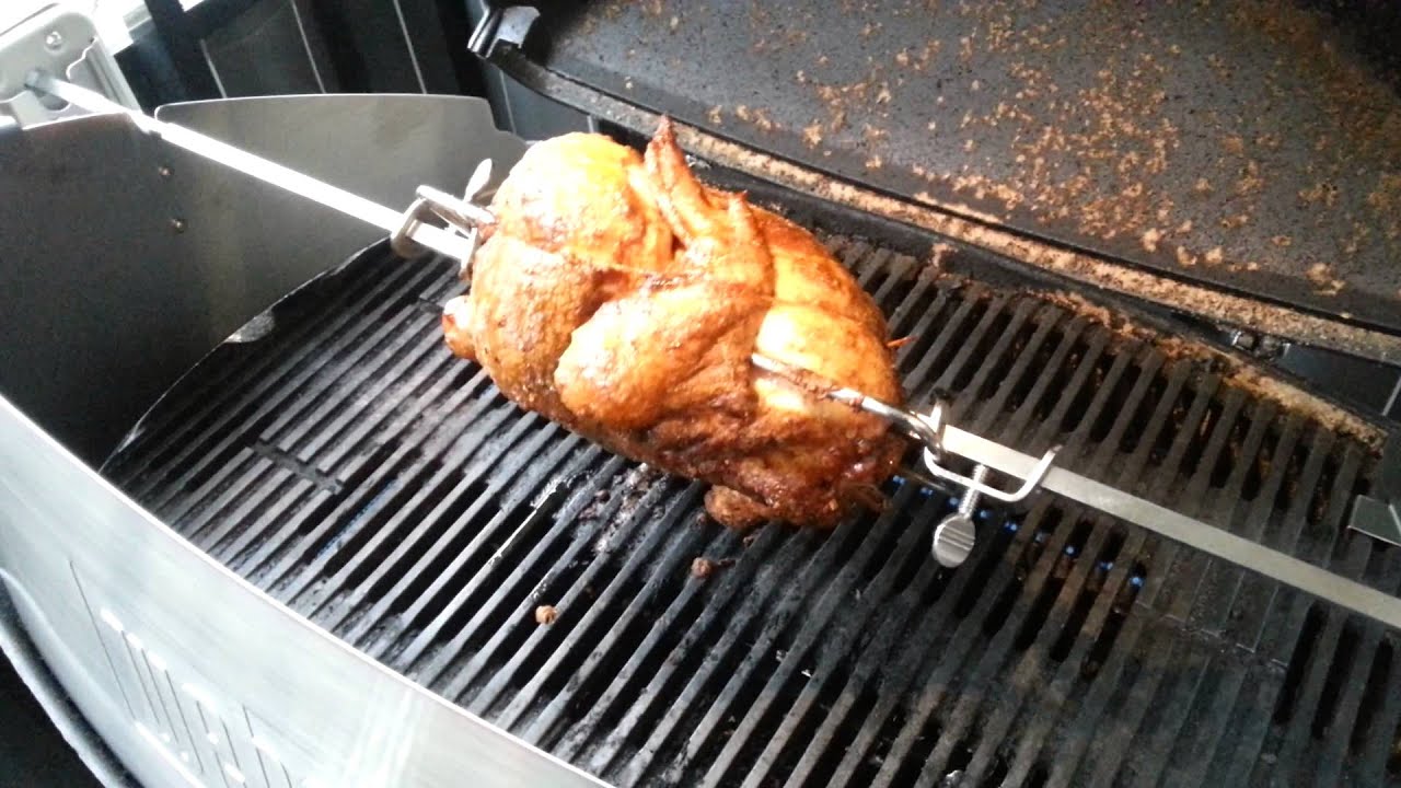 Rotisserie Chicken on a Weber Q320 YouTube