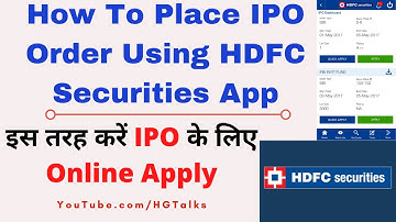 How To Apply IPO in HDFC Securities App