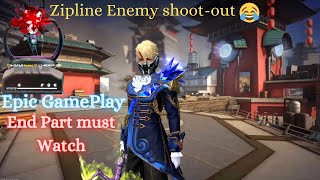 Shoot-out Zipline Enemy | Epic fight at the end | Free Fire