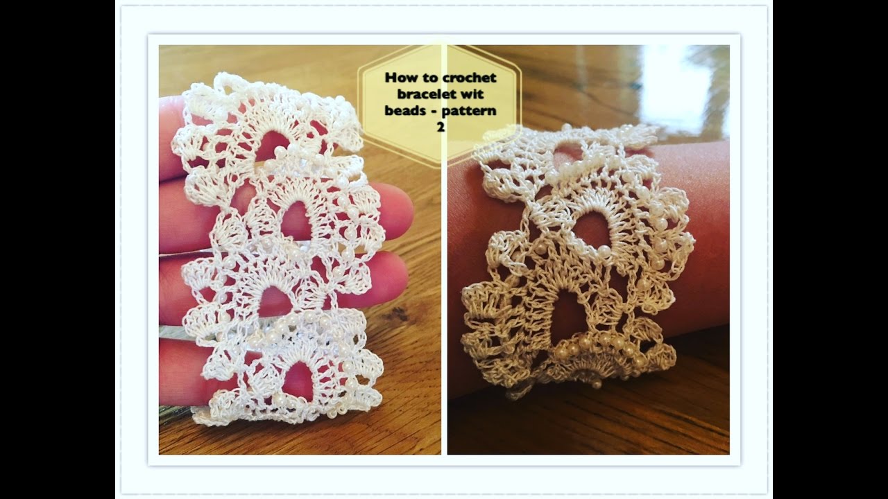 How to crochet bracelet with beads   Pattern 2