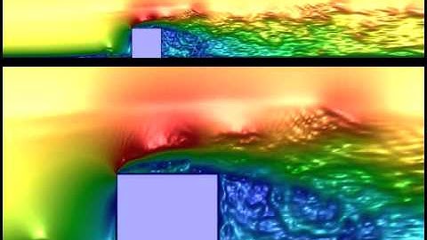 DNS of a wall-mounted cube at Re=7250
