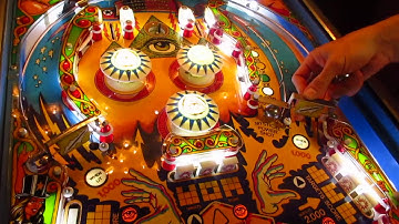 Bally MYSTIC restored pinball playfield: Switches test