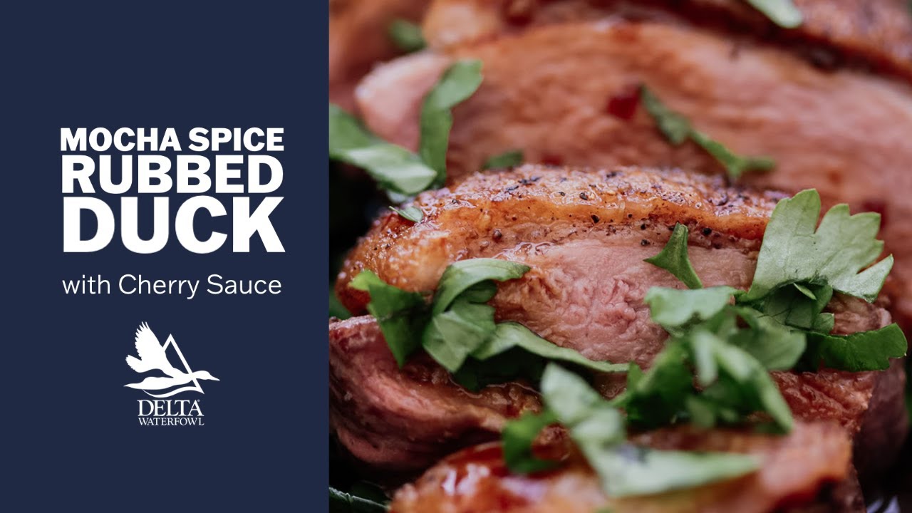Mocha Spice Rubbed Duck with Cherry Sauce