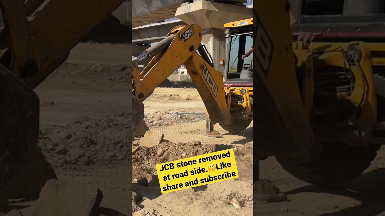 JCB stone removed at road side.🤔Like share and subscribe🤔🤔🤔 