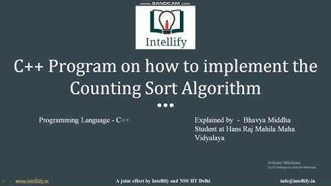 C++ Program on how to implement the Counting Sort Algorithm