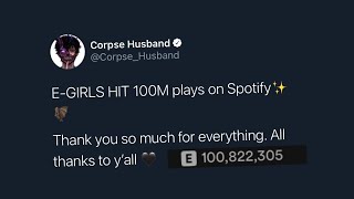 CORPSE HUSBAND'S SONG HAS HIT 100M ON SPOTIFY