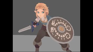 Zelda Smash Attack Side View