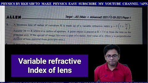 Good question of Geometrical Optics on lens explain by RKH SIR(B.TECH IIT D)