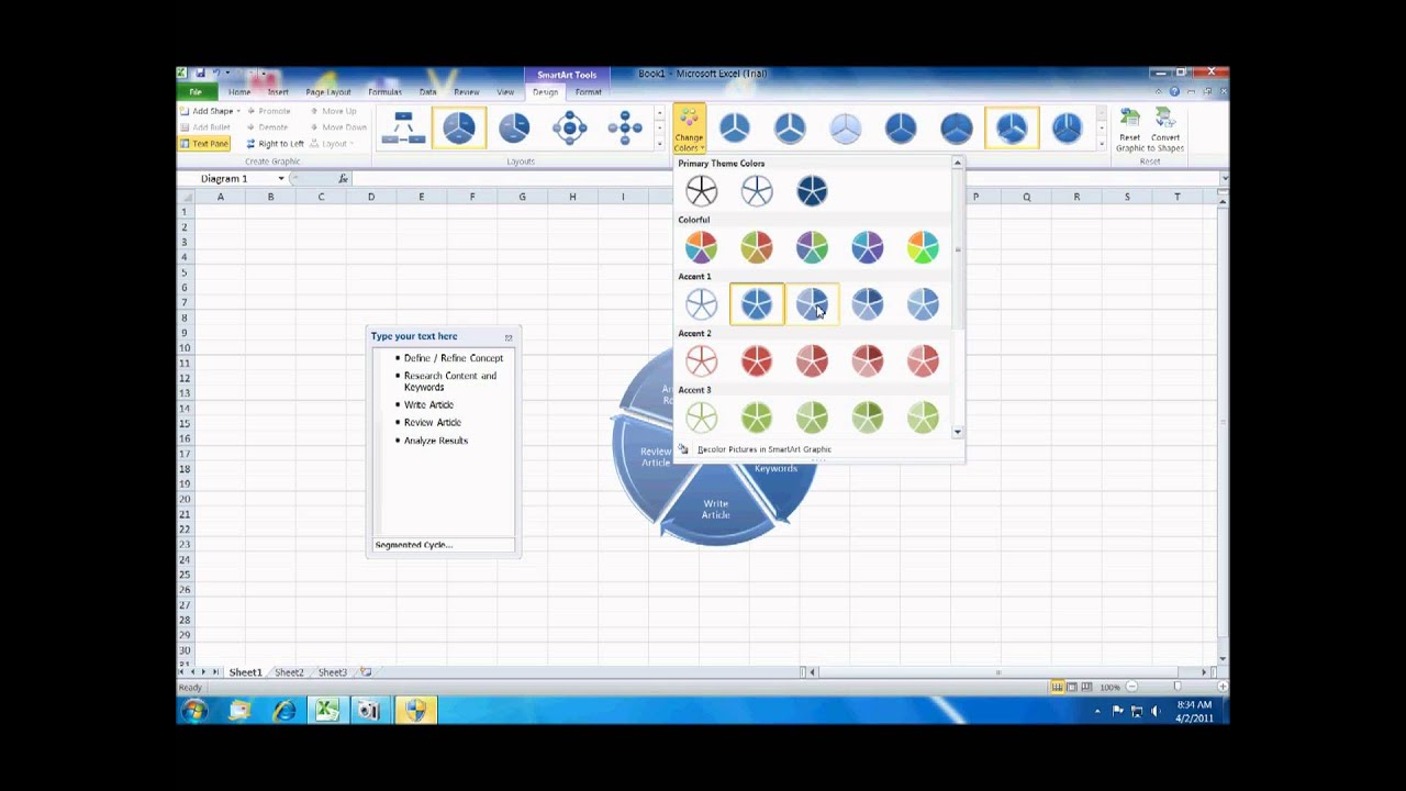 Create A Diagram In Excel 2010 Using Smart Art