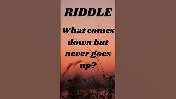 What comes down but never goes up? #riddleaddict