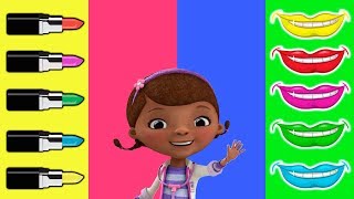 Makeup Doc McStuffins with Lipstick Learn Colors Song For Kids Rhymes