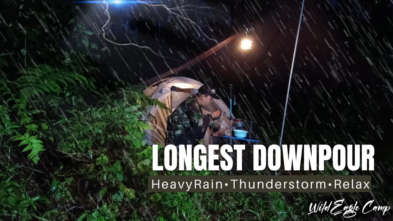 Heavy Rainfall Camping ⛺ Relaxing Rain Sounds in the Forest 🌧️ - YouTube