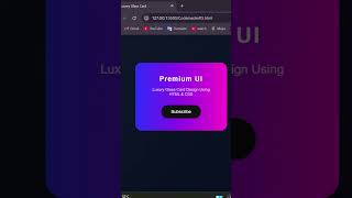 Premium UI Design using Pure HTML and CSS 😱 #coding #yt #htmlcss #webdesign #shorts #viral #short