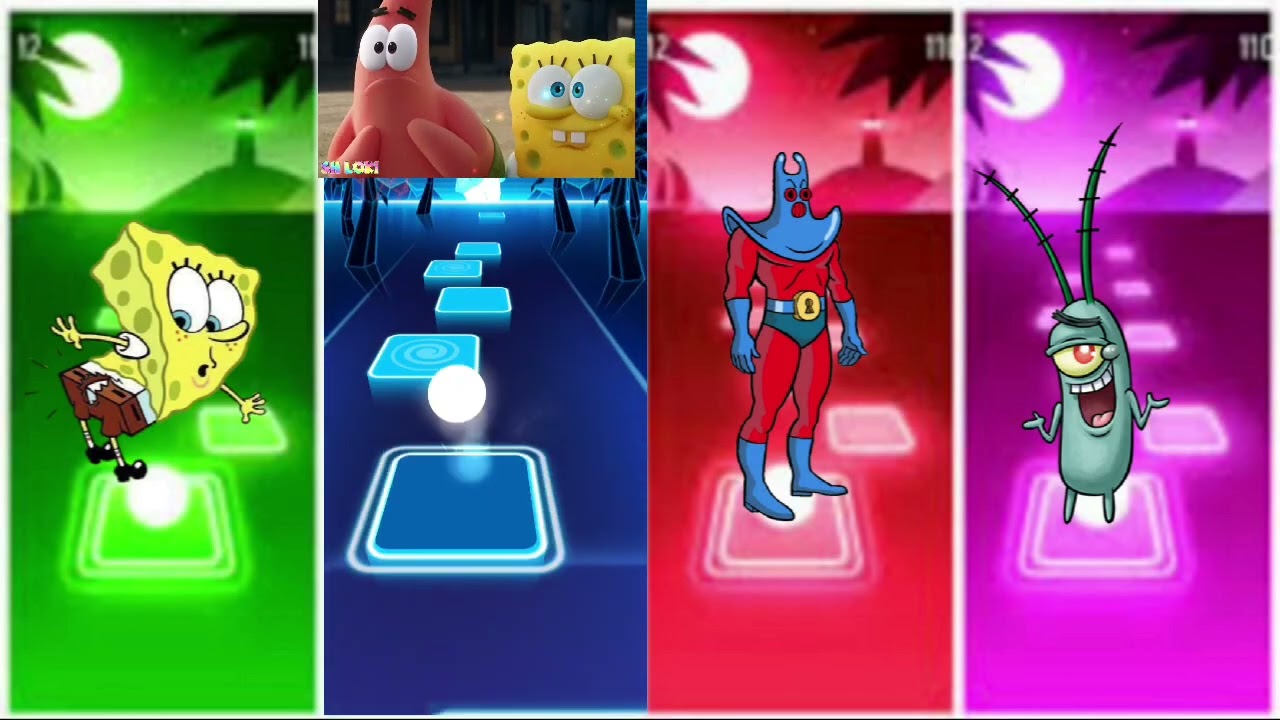 SpongeBob vs squidward vs mr karbs vs plankton Edm rush tiles hop 