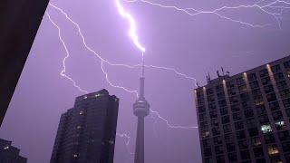 CN Tower struck multiple times by lightning