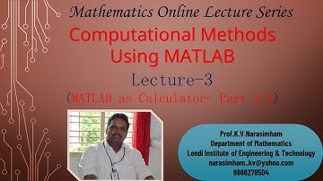 MATLAB as Calculator  Part 2(Lecture 3)