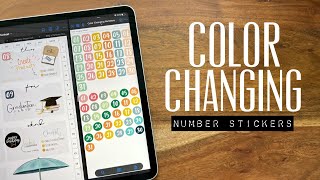😱 Color CHANGING number stickers for GOODNOTES 5 \\ BBQ and Patriotic Stickers