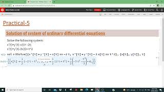 Solution of system of ordinary differential equations. (Using Wolfram Cloud)