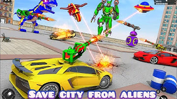 Dino Robot Car Game - Flying Robot Transforming Game - Save the city from aliens #22