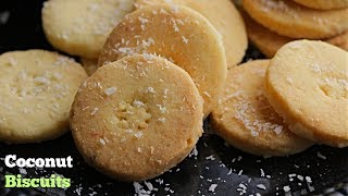 Coconut Biscuits | With Tips | కొబ్బరి బిస్కట్స్ | కేవలం 4 పదార్ధాలతో బేకరీ రుచి కరమైన బిస్కట్స్