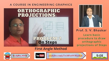 Orthographic Projections: Problem 2 on Steps