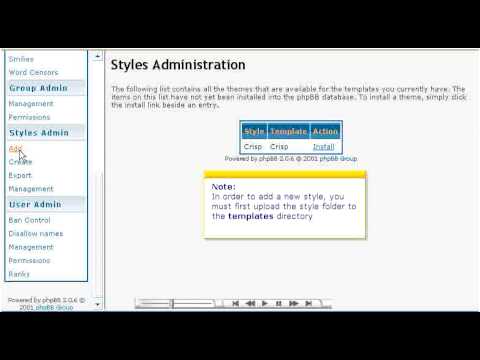 Managing styles in PHPBB