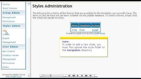 Managing styles in PHPBB