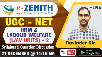 NTA UGC NET JRF HRM (HUMAN RESOURCE MANAGEMENT) & LABOUR WELFARE -LAW QS. ANALYSIS BY RAVINDRA SIR-2