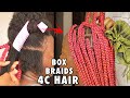 She Never Looked At Her 4C Hair The Same After I Did This To It/ How To Disappear 4C Hair In Braids