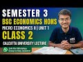 Semester 3 BSc Economics Hons | Micro Economics II | Unit 1 Class 2 | Calcutta University Lecture