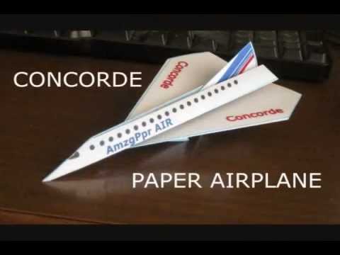 How to fold a Concord Paper Airplane - YouTube