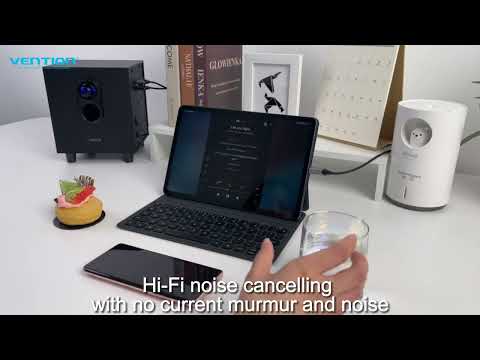 Аудіокабель Vention USB-C на 2 RCA 0.5 м чіп DAC позолочені контакти Сірий, видео 1